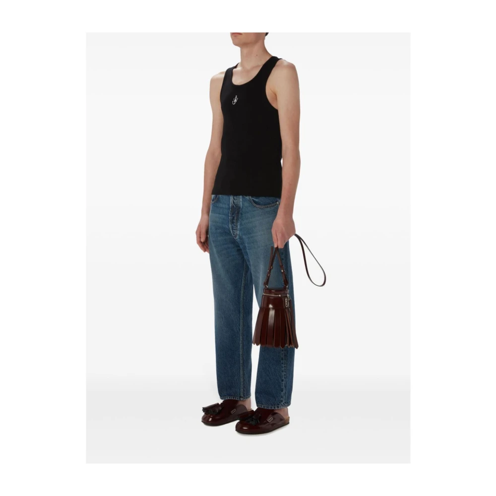 JW Anderson Blauwe Denim Jeans Klassiek Recht Pijp Blue Heren