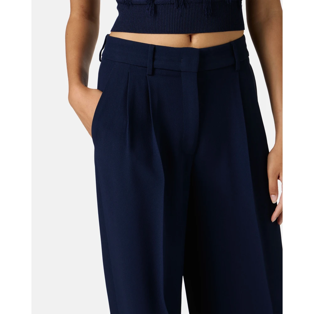 Iceberg Wijde blauwe broek op maat in cadi met kleermakersdetail Blue Dames