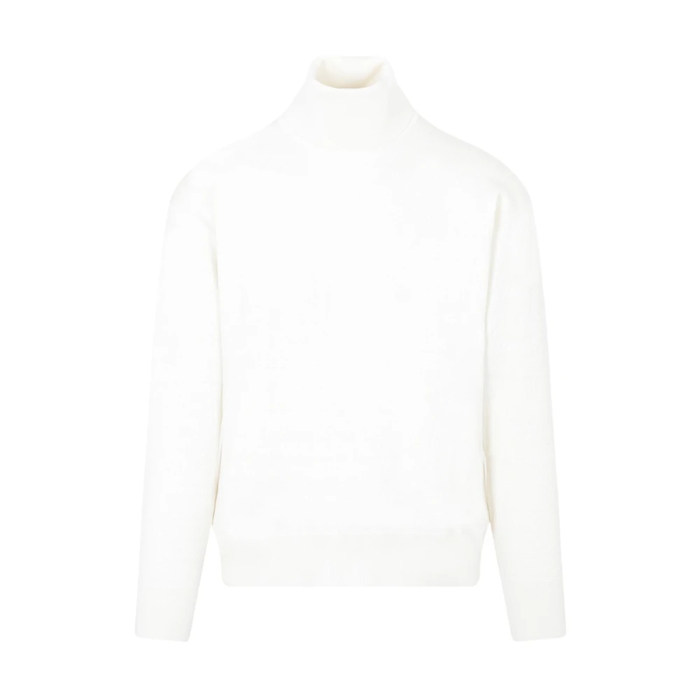 Bally Witte Wol Turtleneck Sweater Aw23 White Heren
