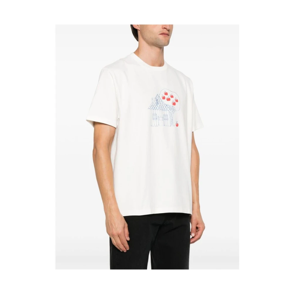 Our Legacy Wit Cartoon Print Crew Neck T-shirt White Heren