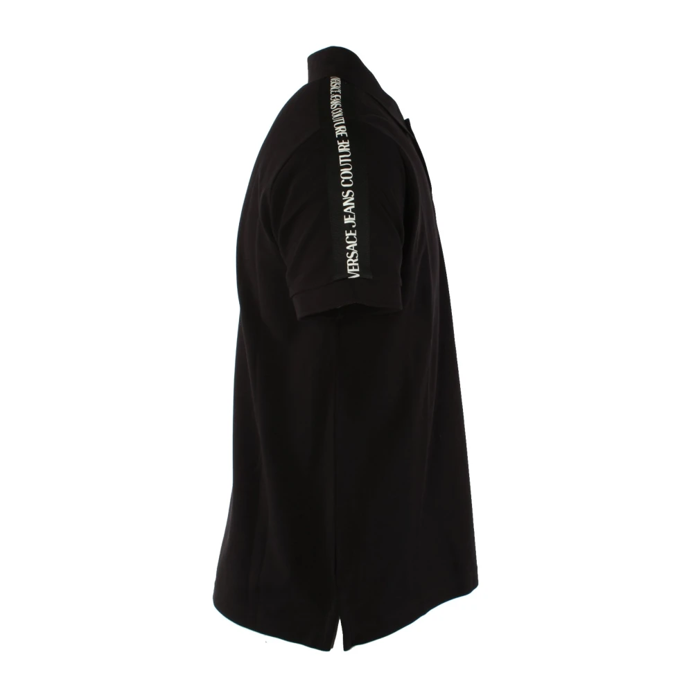 Versace Zwarte Katoenen Poloshirt Black Heren