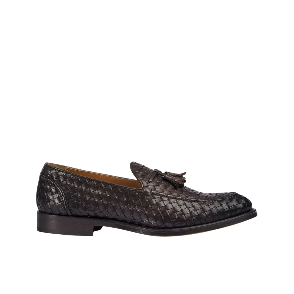 Doucal's Men's Brown ’S Woven Leather Loafer | Dark - Doucal’s - Loafers - 9 Uk - Shoes