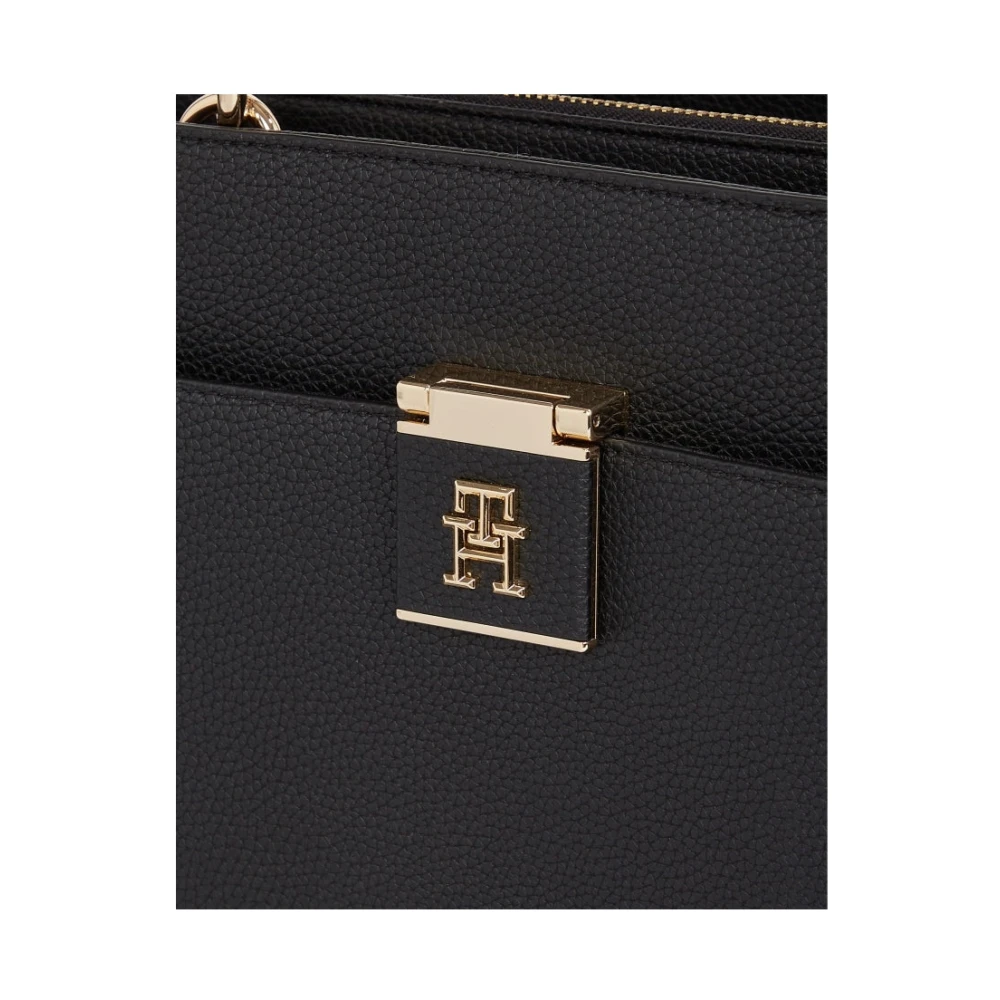 Tommy Hilfiger Zwarte Dames Handtas Satchel Stijl Black Dames