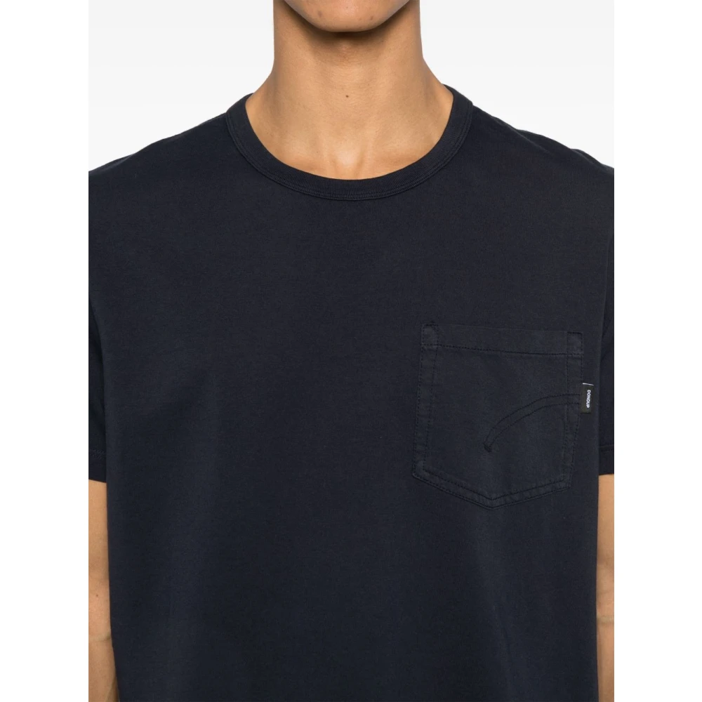 Dondup Blauw Crew Neck Zak T-shirt Blue Heren
