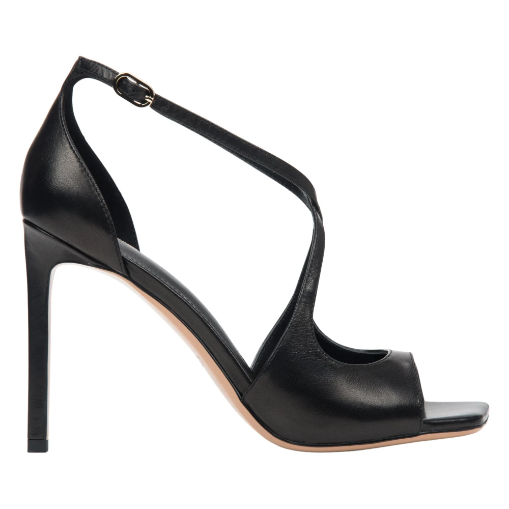 Estro Black High Heel Sandals, Female, 5 Uk, Stiletto Sandals With Decorative Fastening