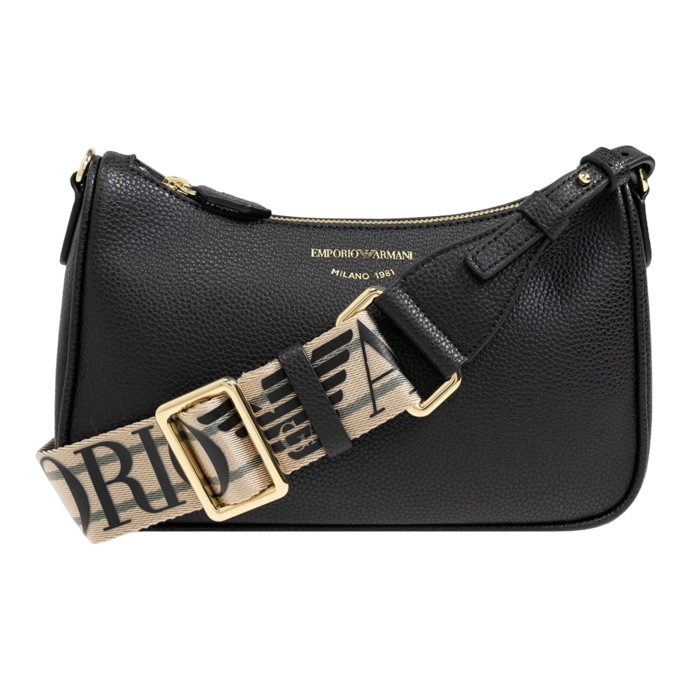 Emporio Armani Multicolor Deer Print Schoudertas Black Dames