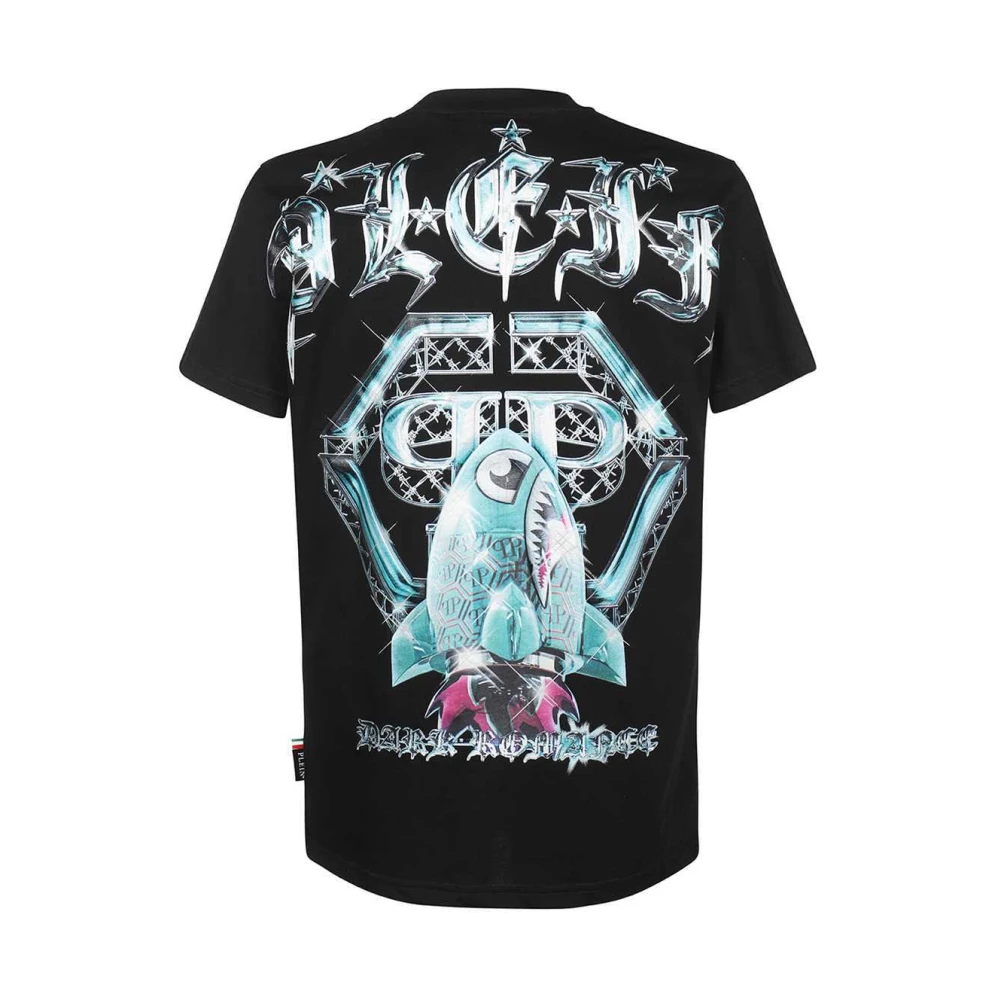 Philipp Plein Logo Print Katoenen T-shirt Black Heren