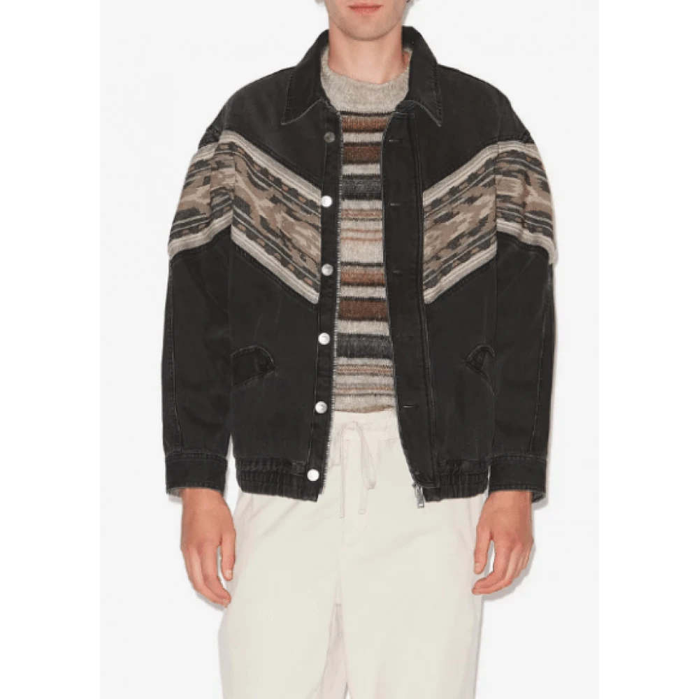 Isabel marant Grafische Wol Yoke Denim Jack Brown Heren