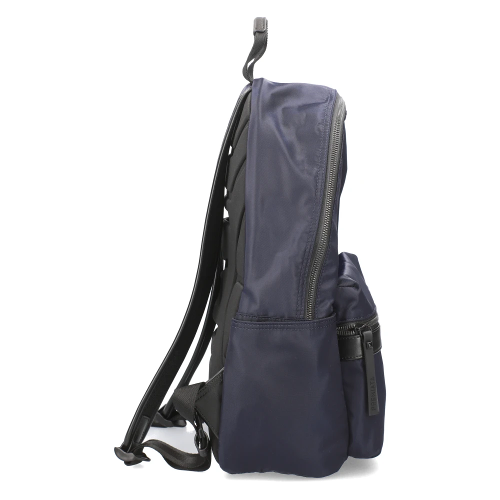 Premiata Zwarte rugzak met leren details Blue Heren