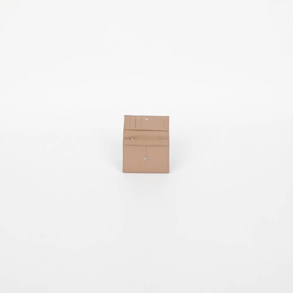 Orciani Rfid Leren Portemonnee Beige Dames