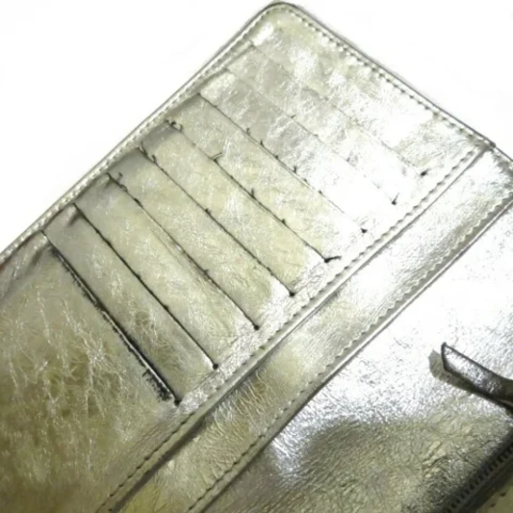 Chanel Vintage Pre-owned Leather wallets Gray Dames