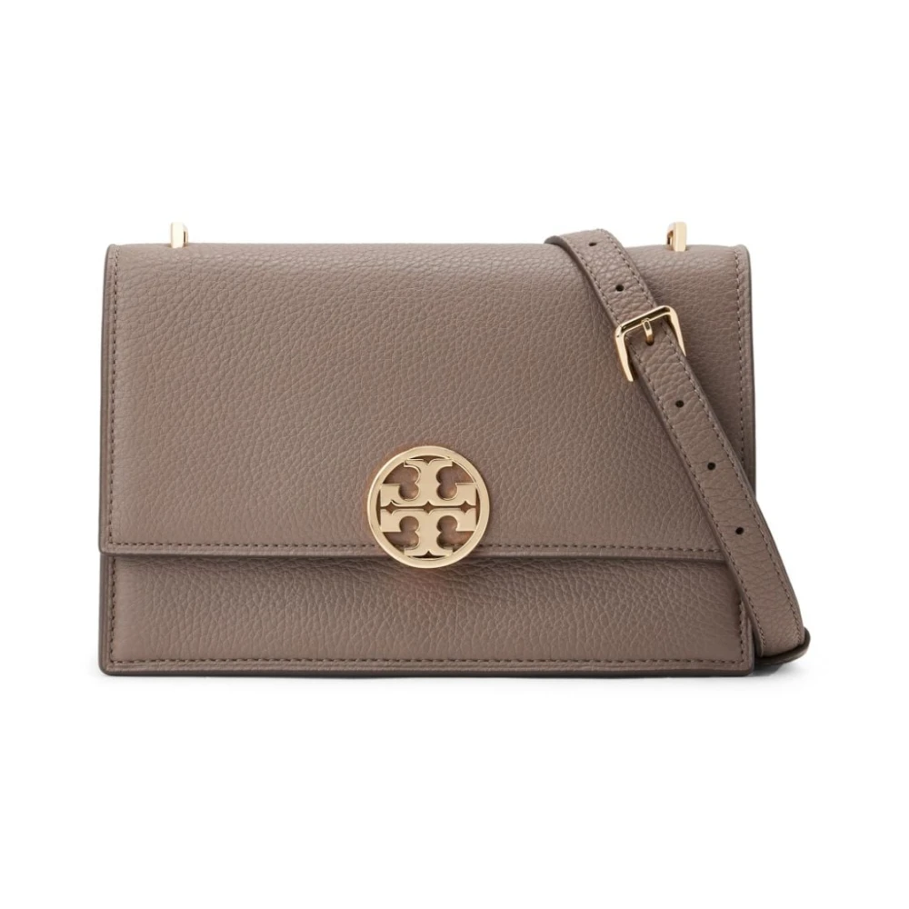 TORY BURCH Stijlvolle Beige Tassen met Logopatch Beige Dames