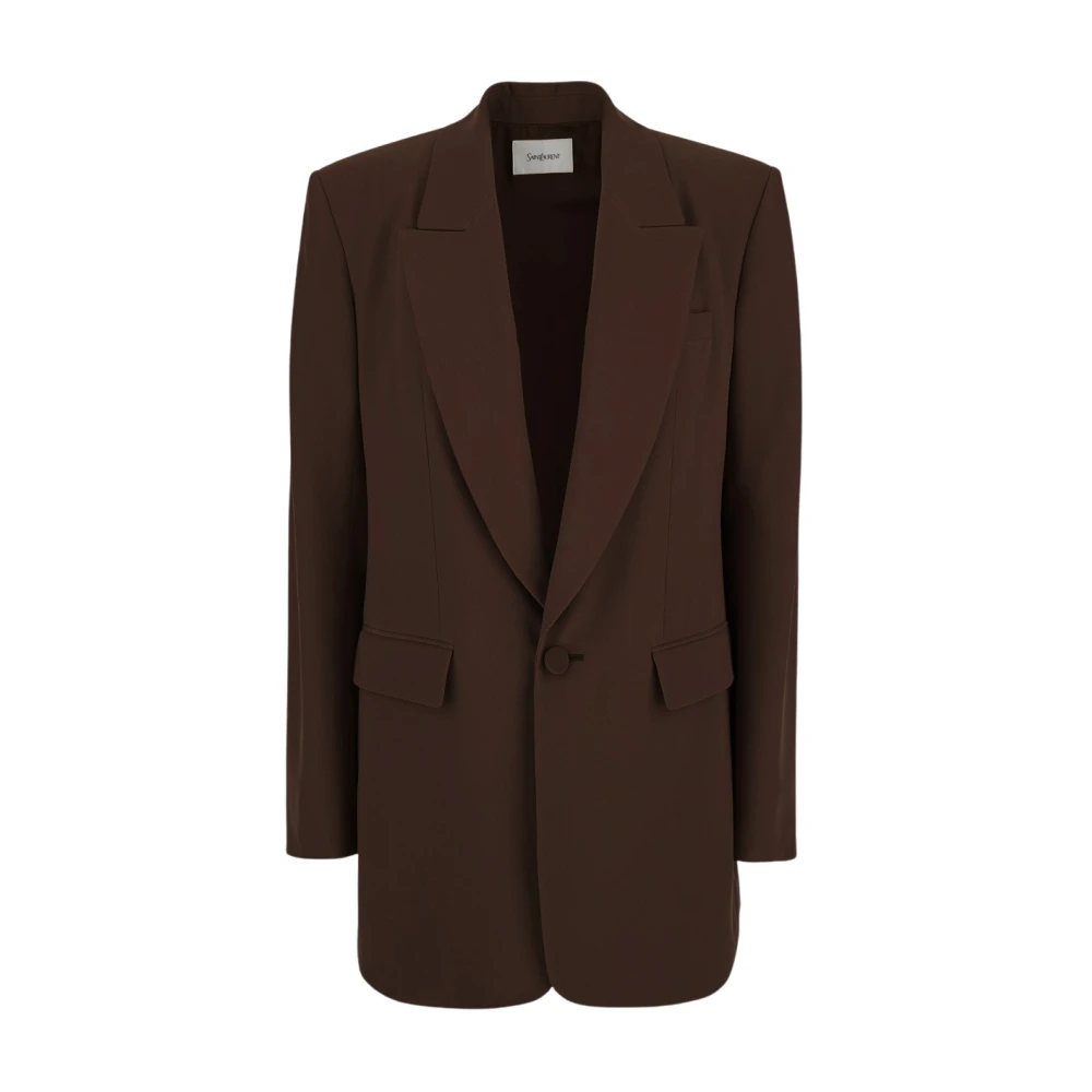 Saint Laurent Zijden Jas Brown Dames