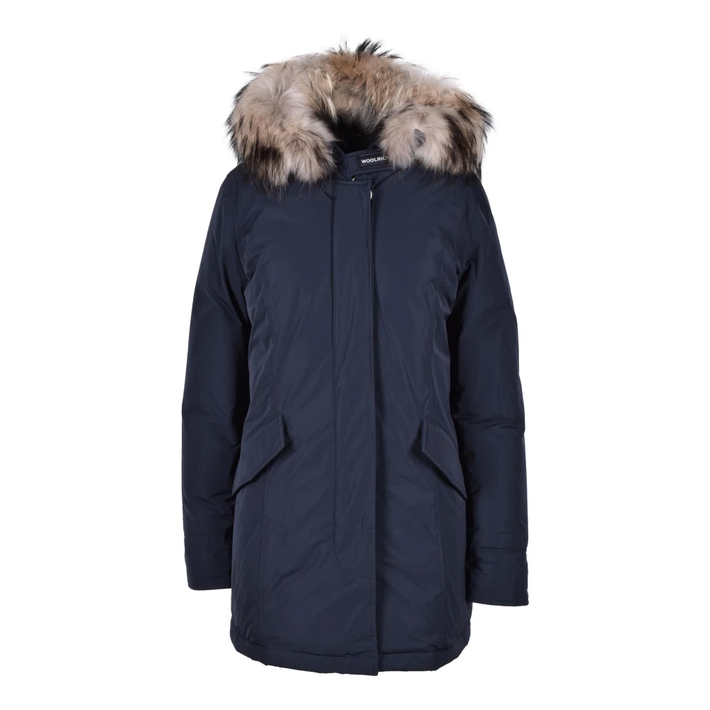 Woolrich Women's Blue Winter Jackets, S, Luxury Arctic Raccoon Parka