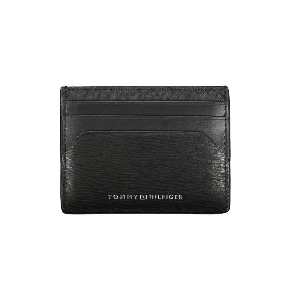 Tommy Hilfiger Men's Black Wallets & Cardholders, One Size, Leather Wallet With Card Holder