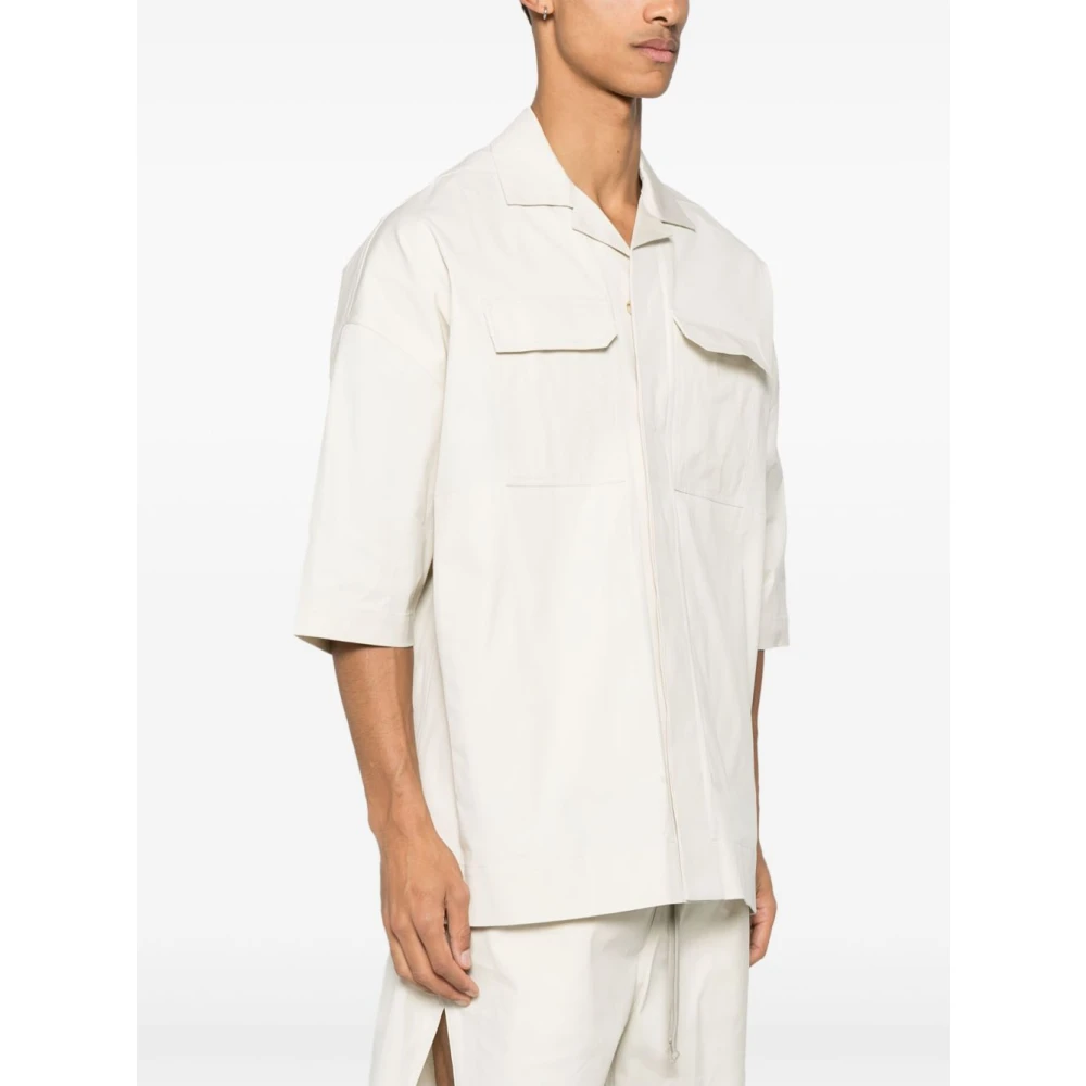 Rick Owens Oversized Bowling Shirt White Heren