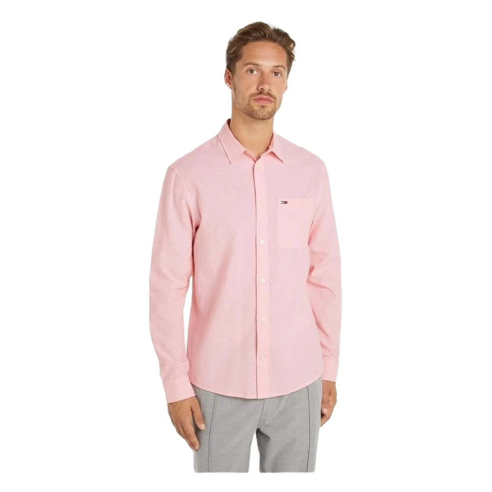 Tommy Jeans Overhemd Pink Heren
