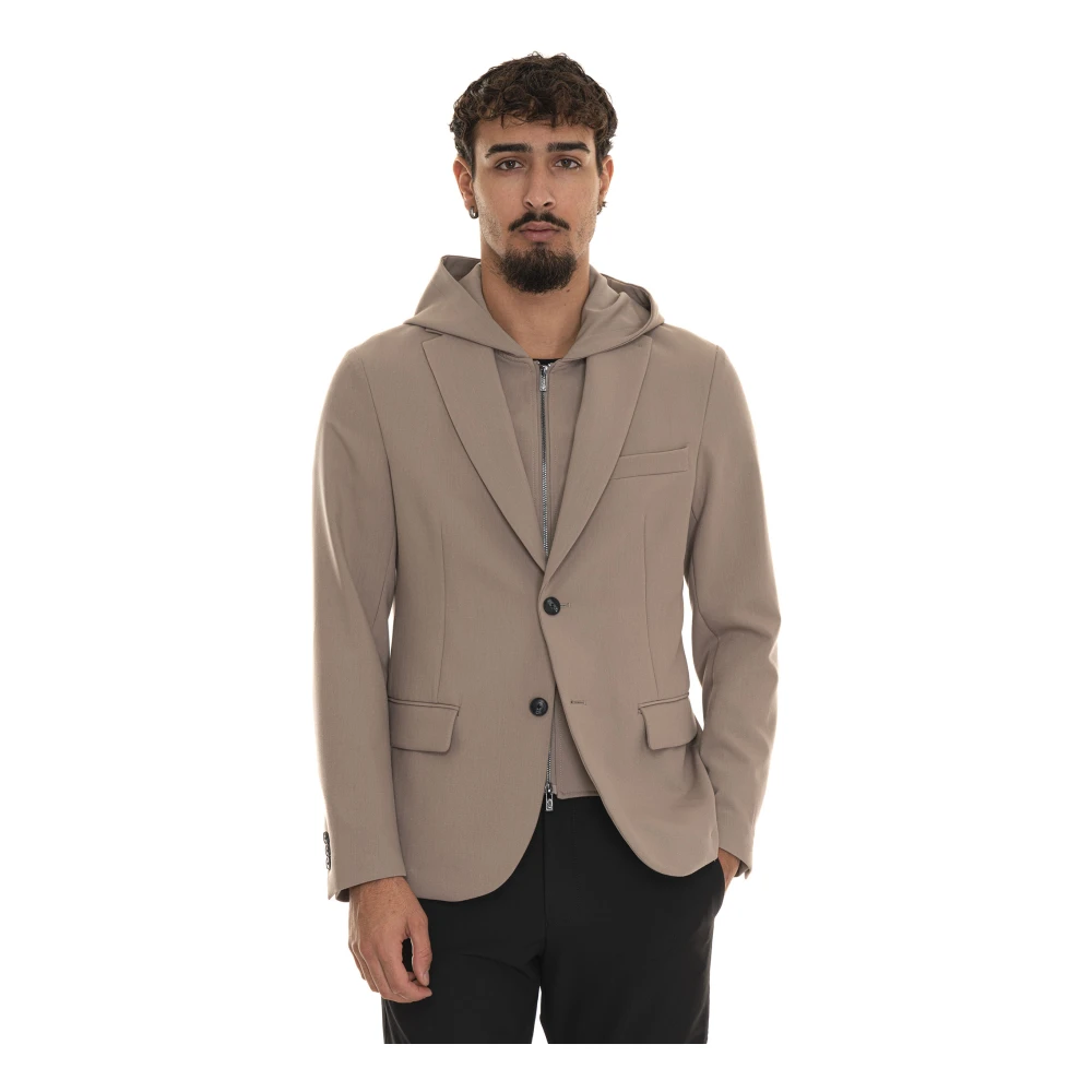 Emporio Armani Jas met hoogwaardige stof en afneembare capuchon Beige Heren