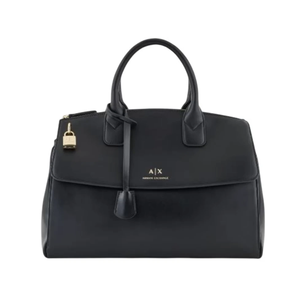 Armani Exchange Women's Black Shopping Bags, One Size, Shoulder Bag