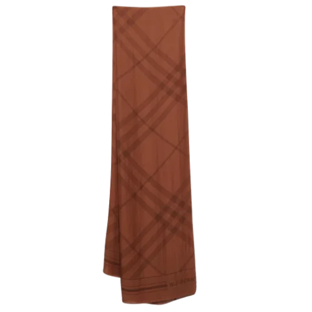 Burberry Vintage Pre-owned Silk scarves Brown Dames