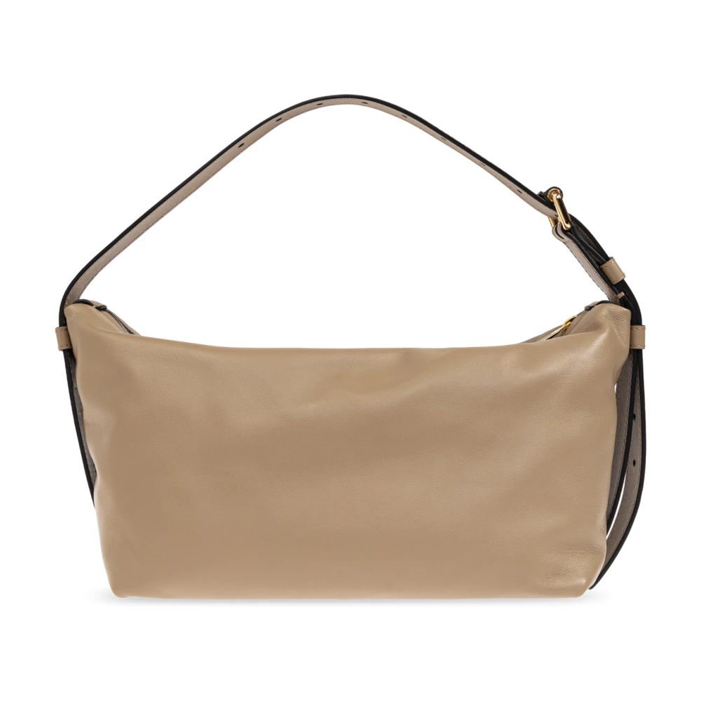 Moschino Leren schoudertas Beige Dames
