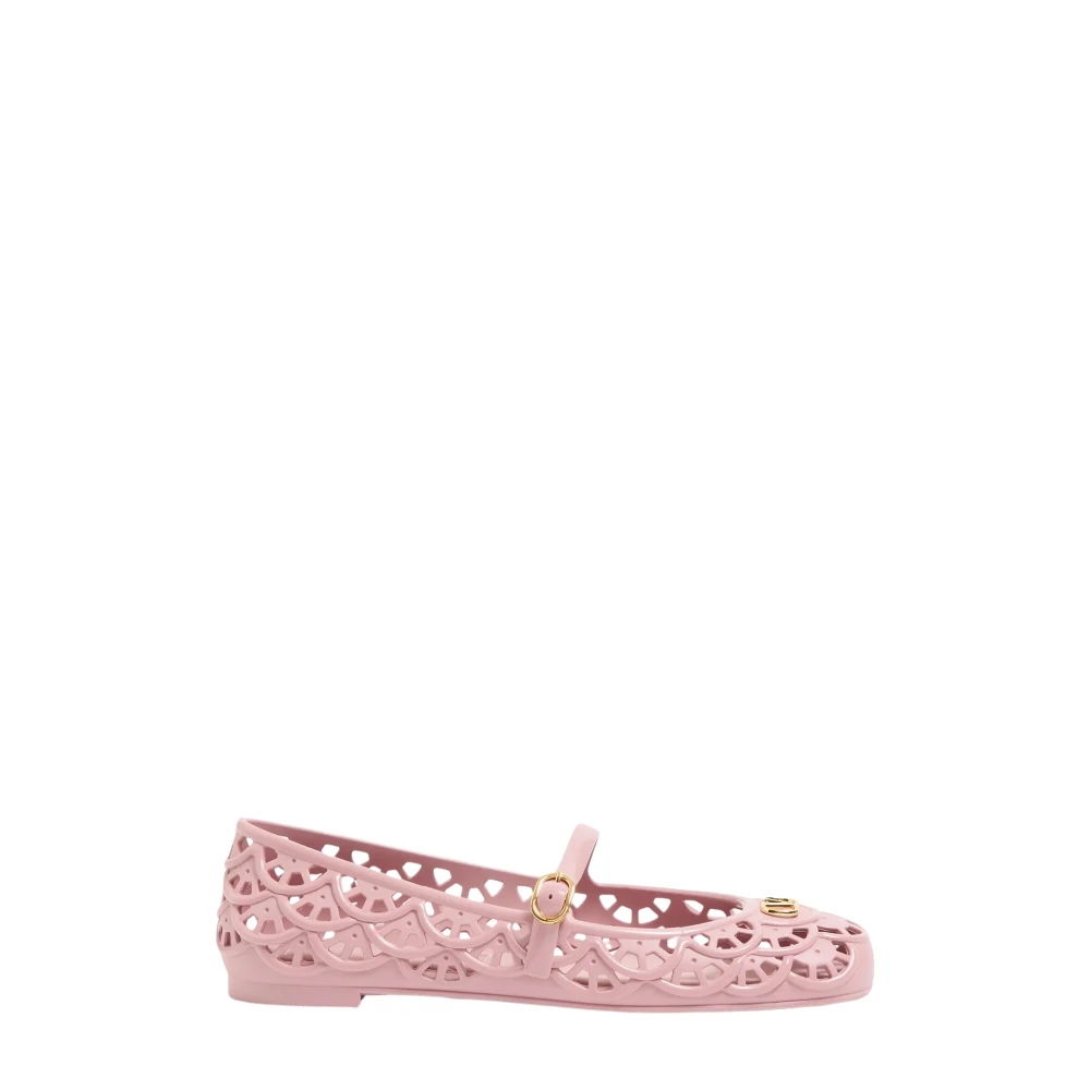 Valentino Garavani Ondette Rubber Ballerina - Female - Ballerina Shoes - Pink - 6 Uk - Shoes