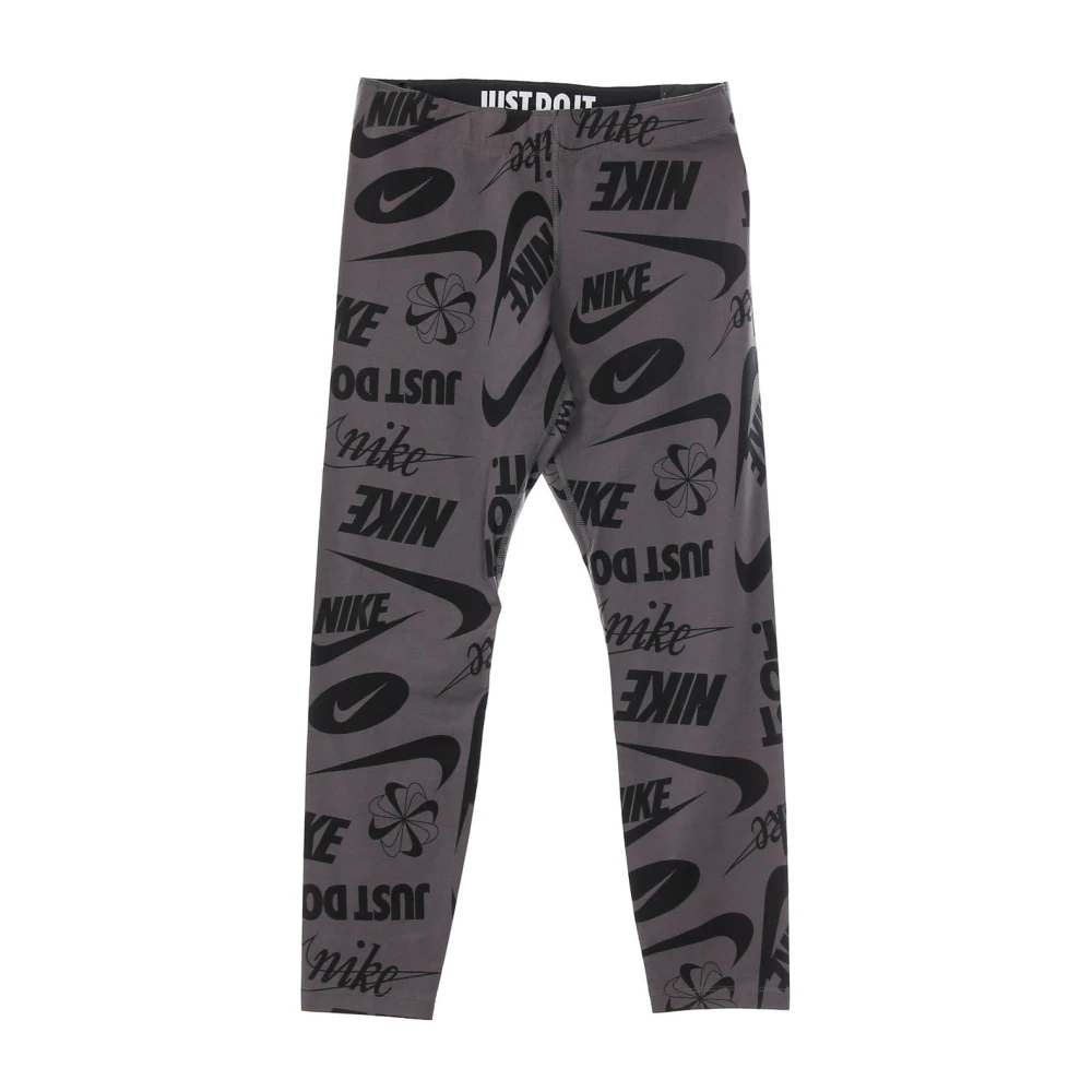 Nike Grijze zwarte leggings met logo's Gray Dames