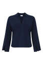 chemisier-bleu-marine-a-col-en-v