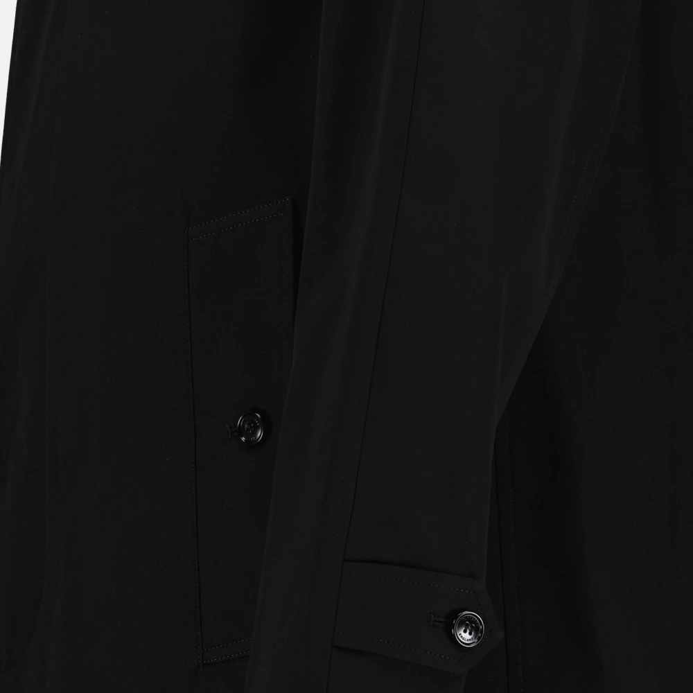 Burberry Katoenen Trenchcoat Klassieke Stijl Black Heren