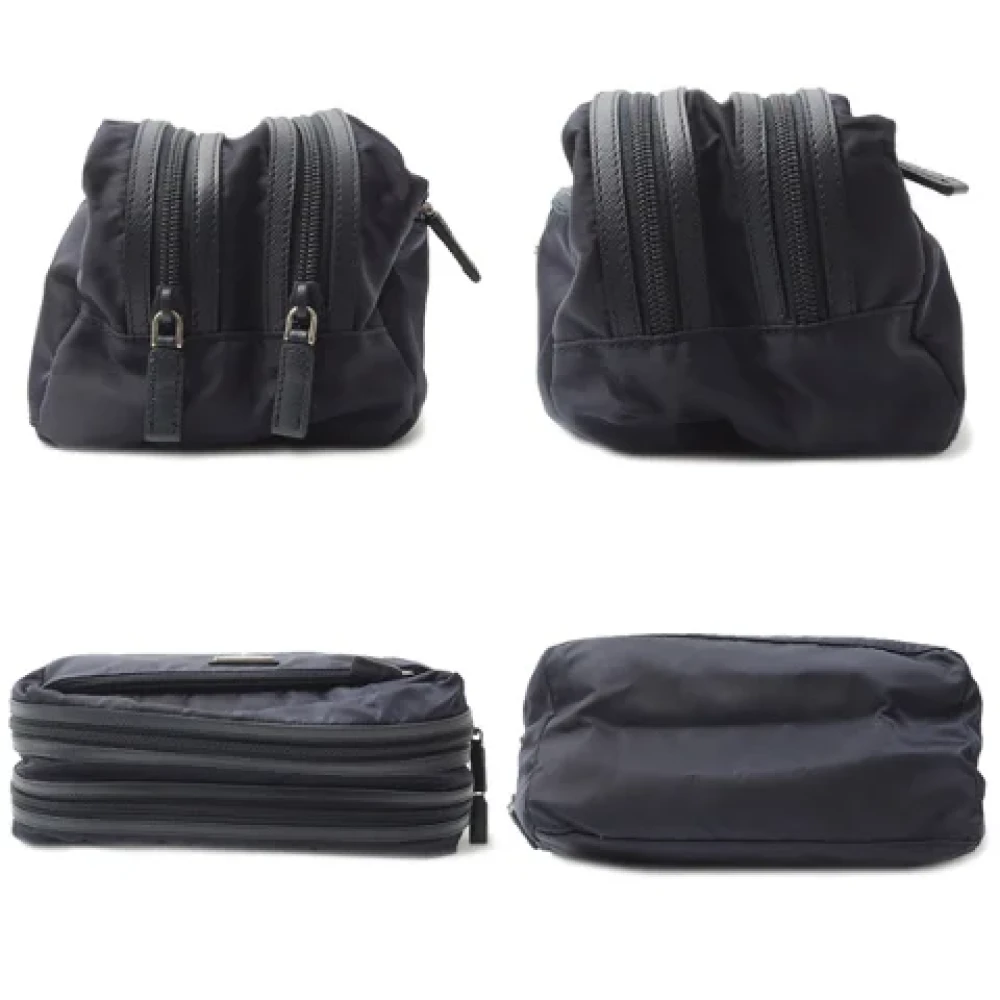 Prada Vintage Pre-owned Canvas clutches Blue Dames