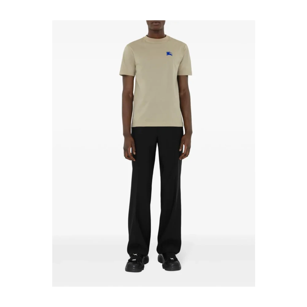 Burberry Equestrian Knight Geborduurd T-shirt Beige Heren