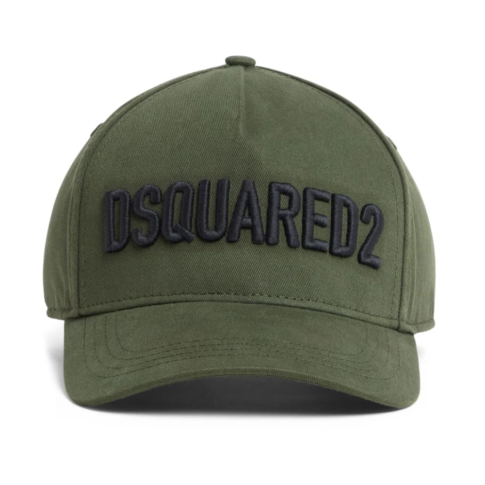 Dsquared2 Geborduurd Logo Groene Hoeden Gesp Sluiting Green Heren