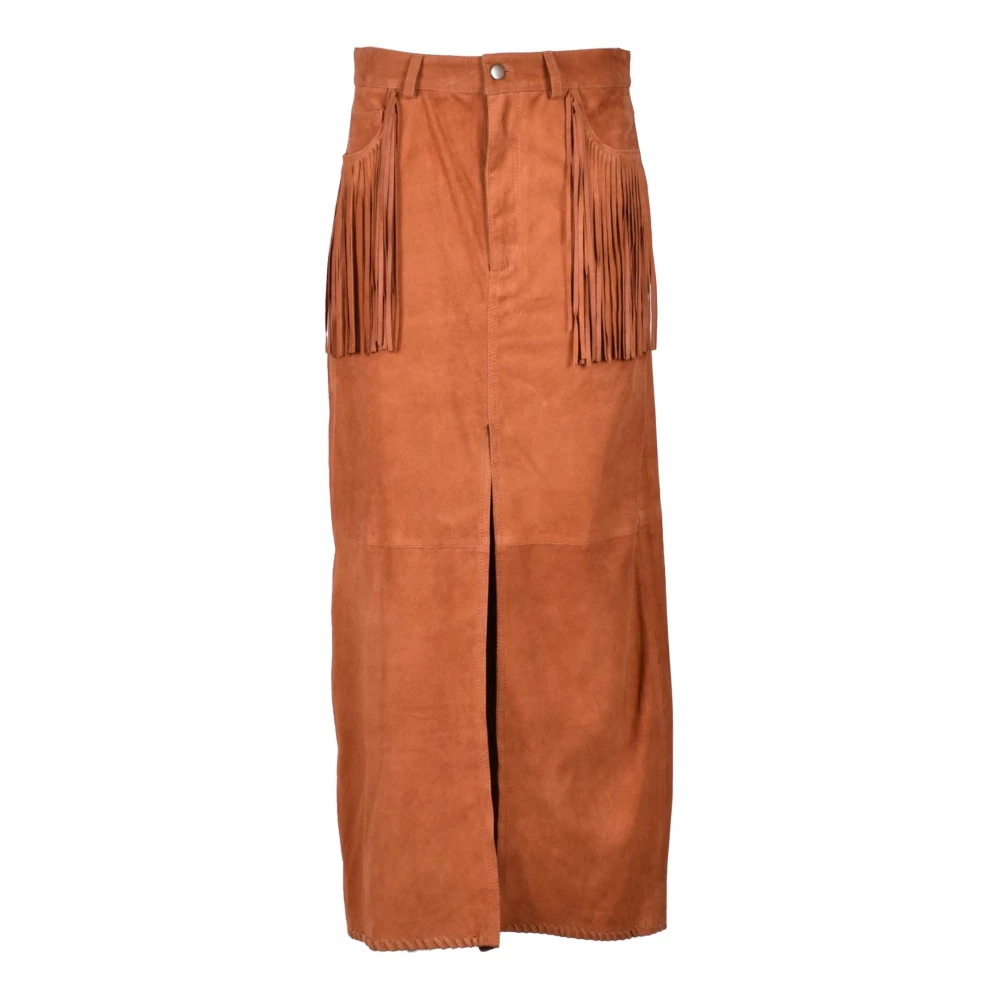 Wild Cashmere Luxe Cashmere Leren Jas Brown Dames