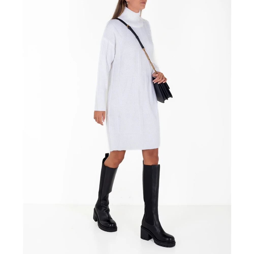 Silvian Heach Gebreide Jurk met Logo White Dames