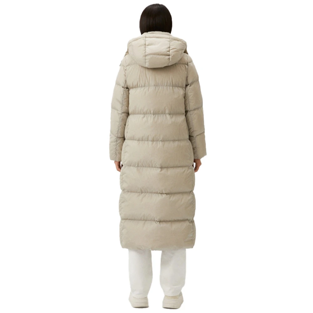 add Lange Beige Technische Jas met Capuchon Beige Dames