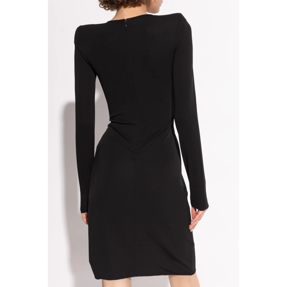 Emporio Armani Jurk met V-hals Black Dames