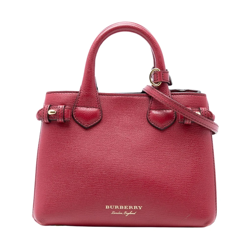 Burberry Vintage Women's Red Pre-Owned Leather Top Handle Bag