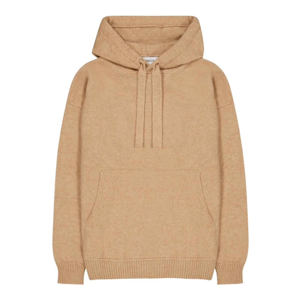 Laneus Kasjmier Zijde Hoodie Boxy Fit Brown Dames