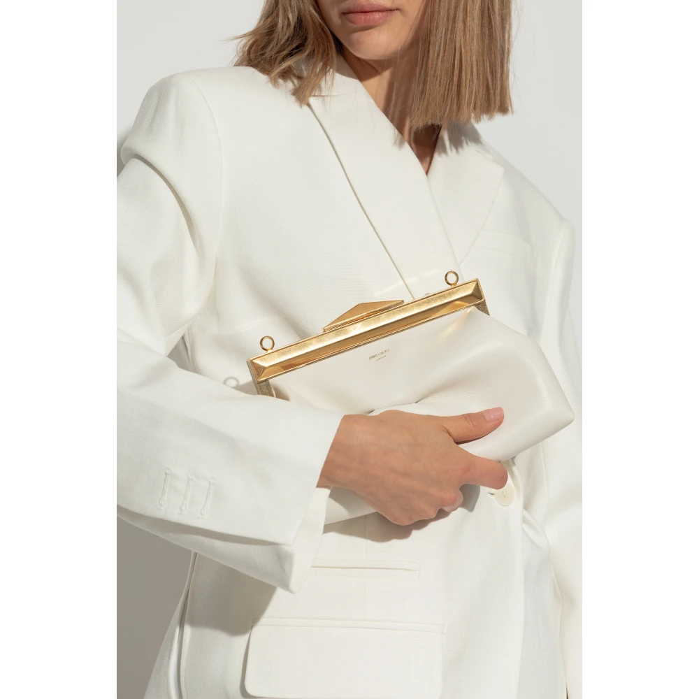 Jimmy Choo Leren clutch Diamant Beige Dames