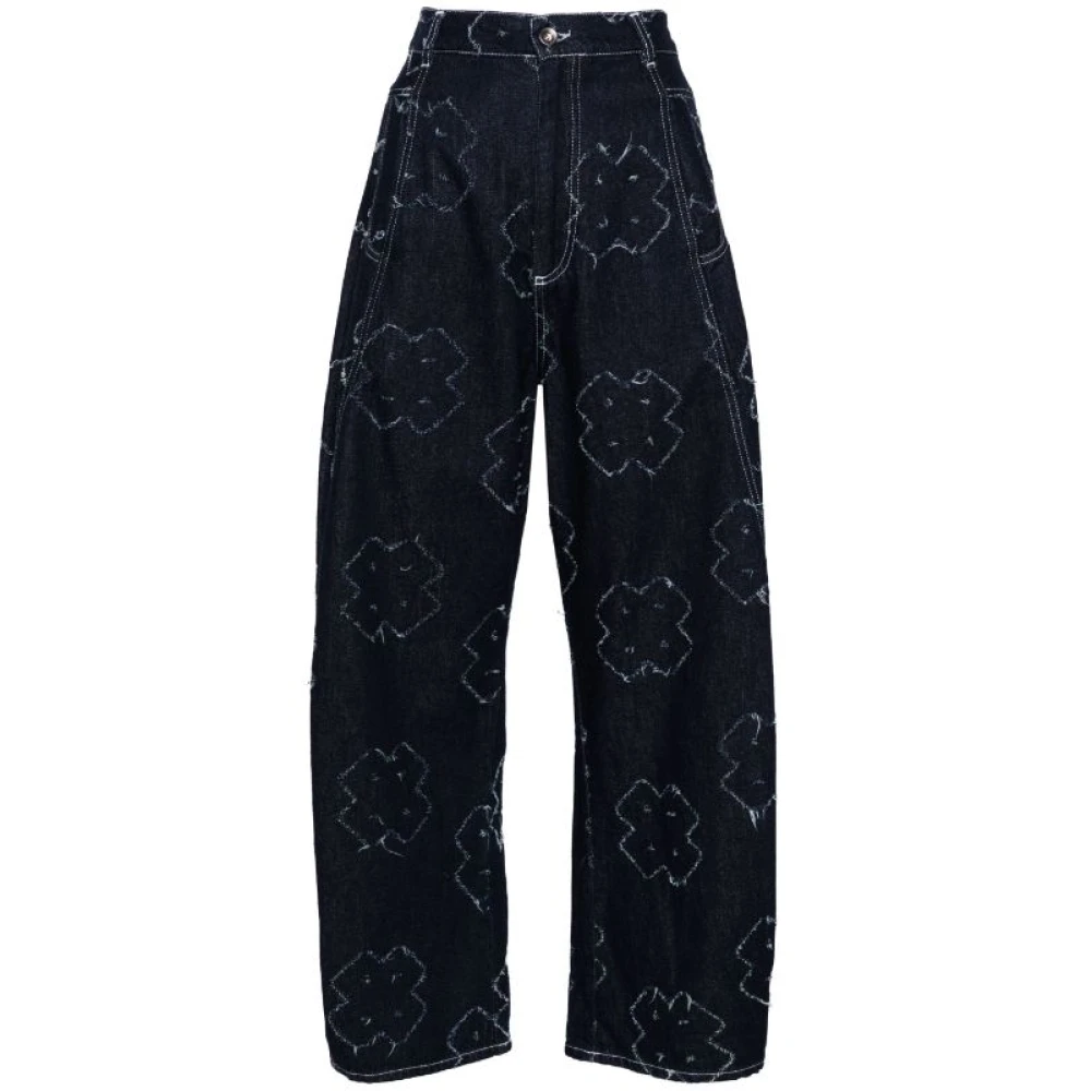 Henrik Vibskov Indigo Denim Broek Donkere Needle Punch Blue Dames