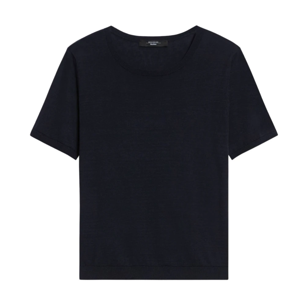 Max Mara Weekend Zijde en katoen gebreide top Blue Dames