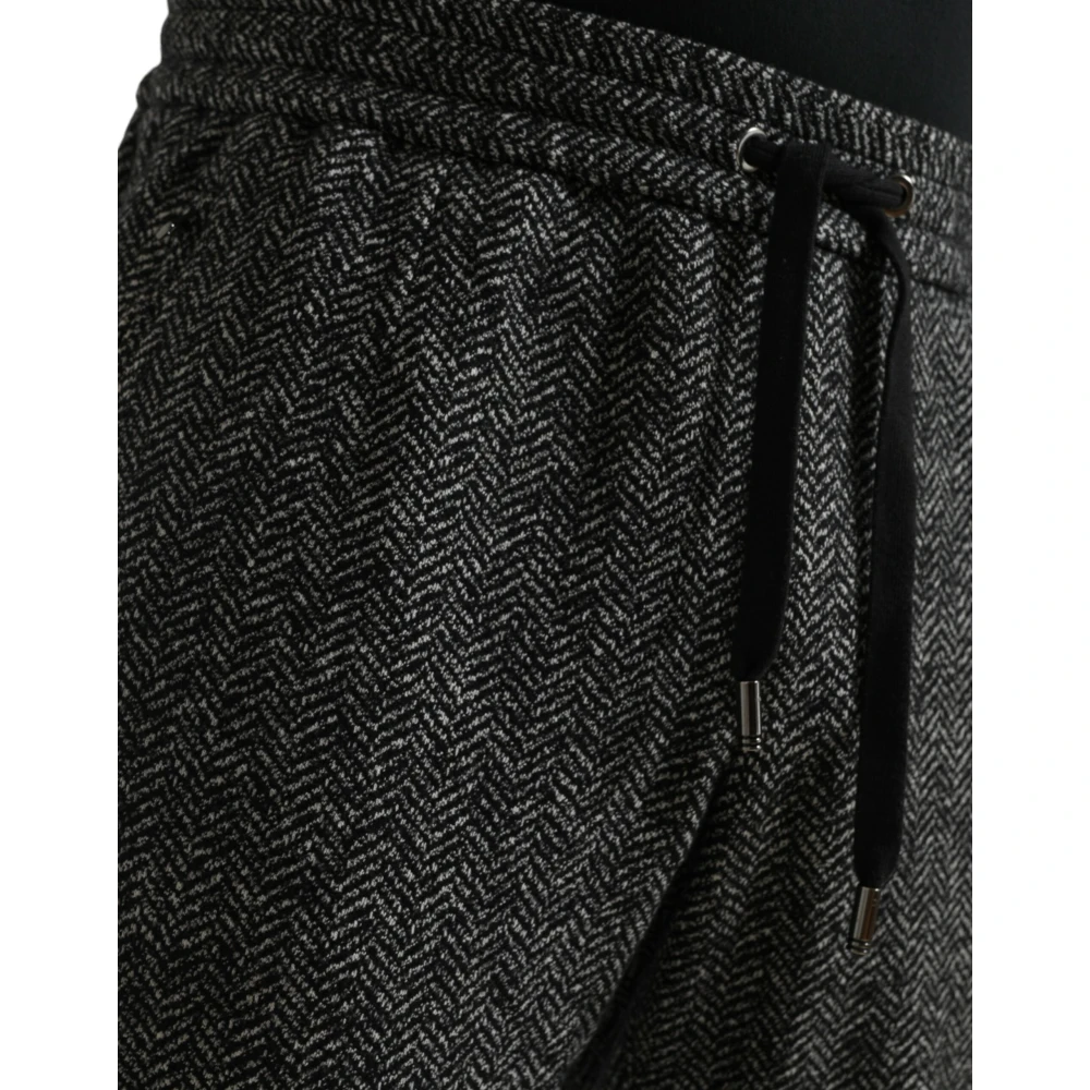 Dolce & Gabbana Elegante donkergrijze joggingbroek van wolmix Gray Heren
