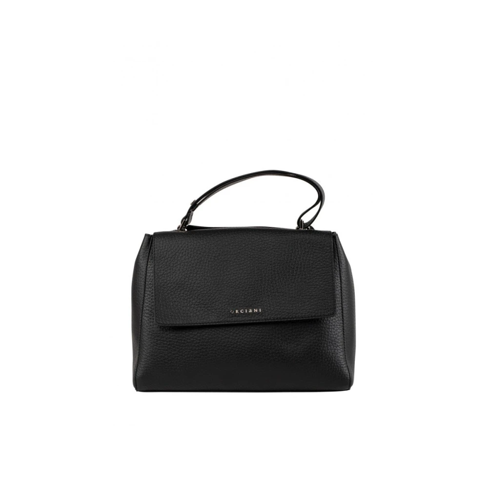 Orciani Sveva Medium Leren Tas Black Dames