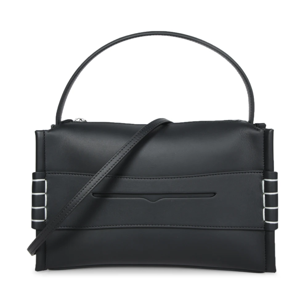 JW Anderson Minimalistische Tas met Zilveren Afwerking Black Dames