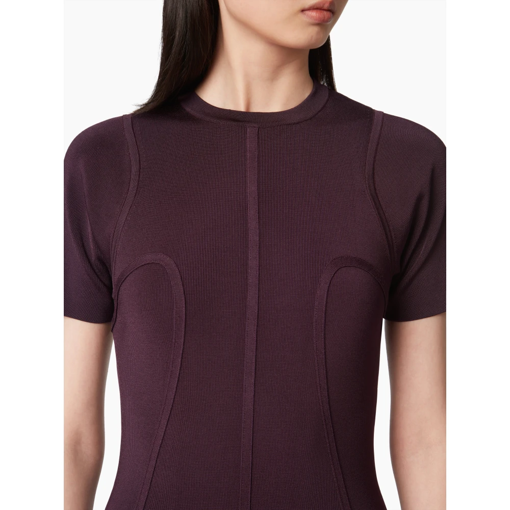 Nina Ricci Peplum Jurk IN Tubular Purple Dames