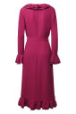 magenta-jurk-van-zijde-met-ruches