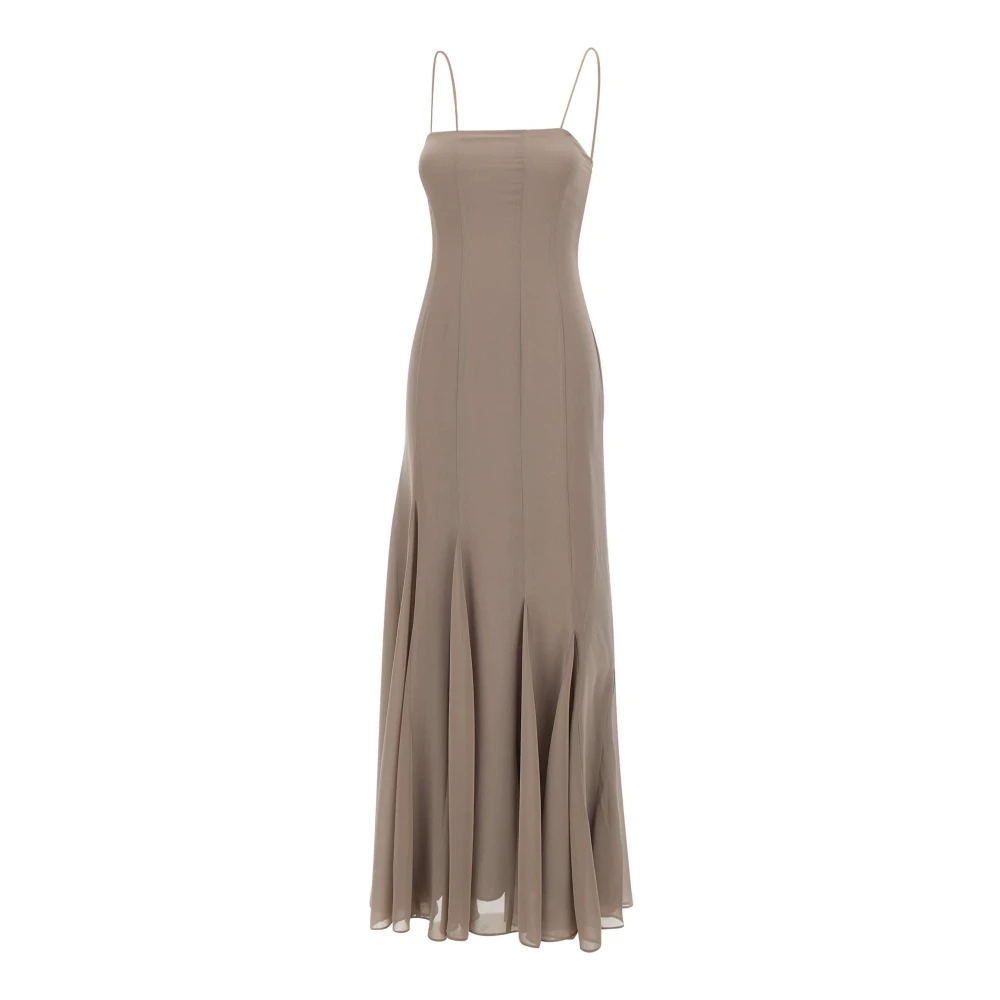 Rotate Birger Christensen Brown Chiffon Strap Maxi Dress - Female - Maxi Dresses - Xs - Dresses