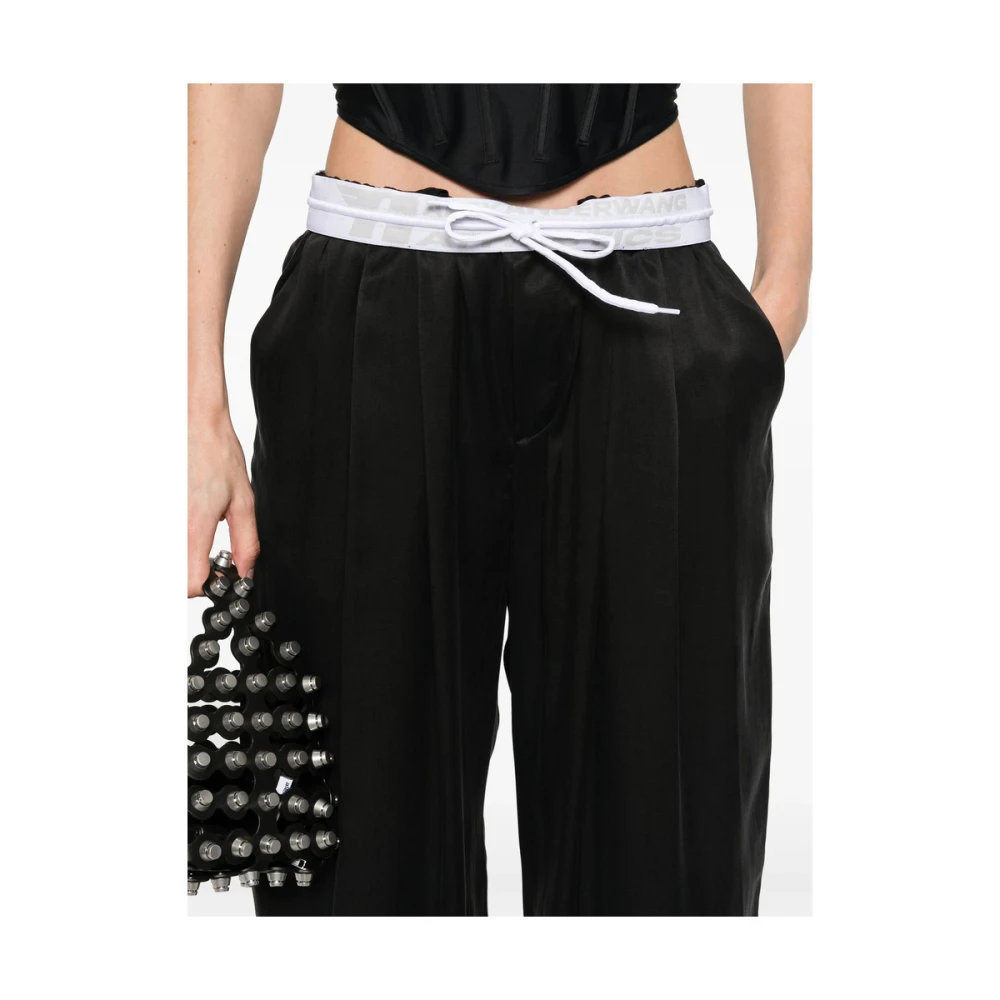 alexander wang Zwarte elastische tailleband riemlussen broek Black Dames