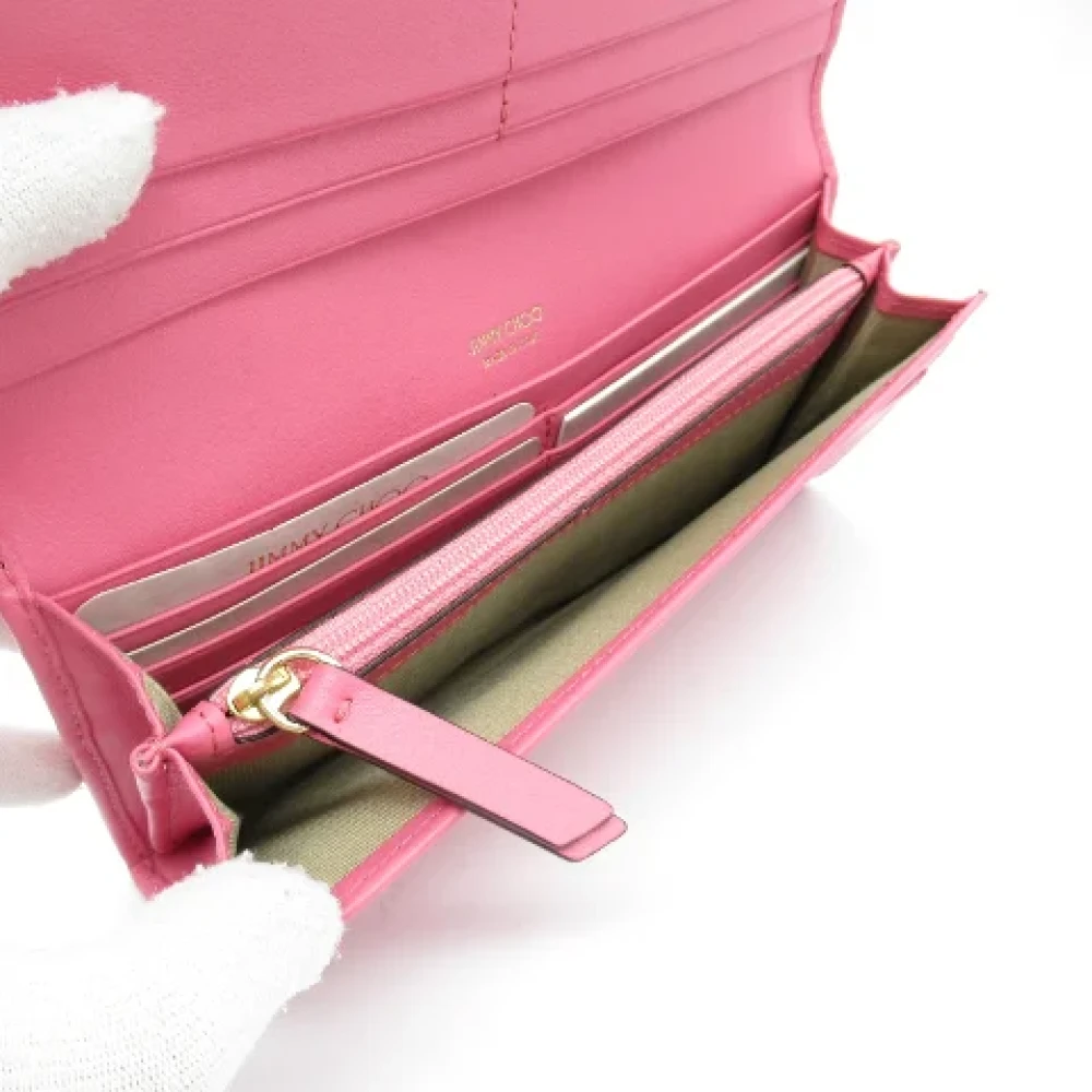 Jimmy Choo Pre-owned Leather wallets Pink Dames