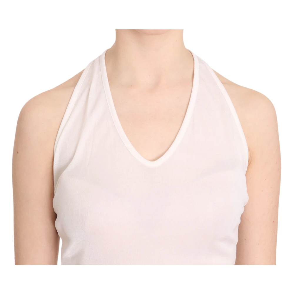 Gianfranco Ferré Elegante Witte Neckholder Top White Dames